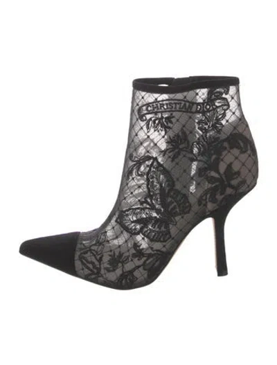 Pre-owned Dior Lace Lace Pattern Boots In Black
