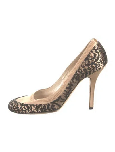 Pre-owned Dior Lace Lace Pattern Pumps In Neutrals