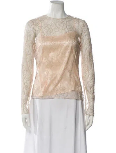 Pre-owned Dior Lace Lace Pattern Top W/ Tags In Neutral