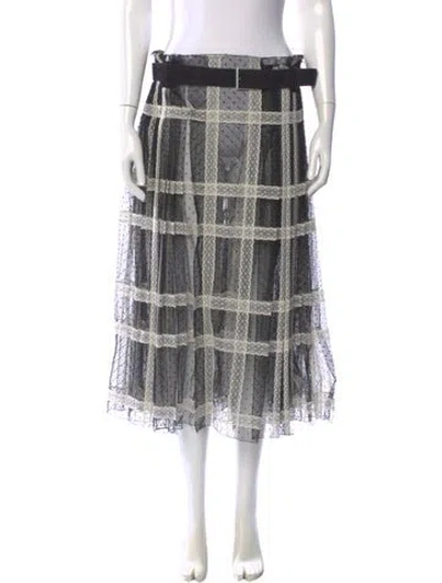 Pre-owned Dior Lace Midi Length Skirt In Black