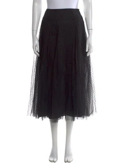 Pre-owned Dior Lace Midi Length Skirt In Black
