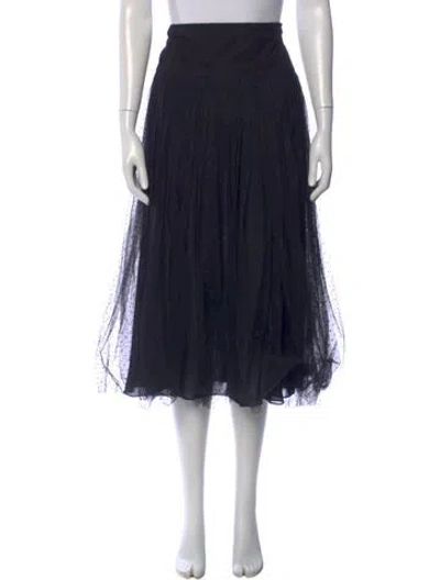 Pre-owned Dior Lace Midi Length Skirt In Blue