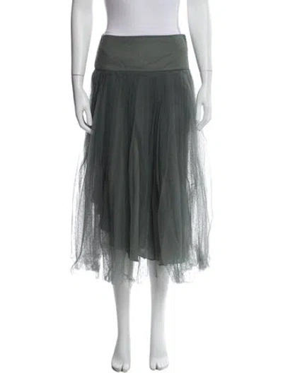 Pre-owned Dior Lace Midi Length Skirt In Green