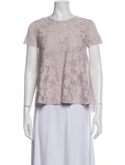 Pre-owned Dior Lace Pattern Crew Neck Top In Pink/purple