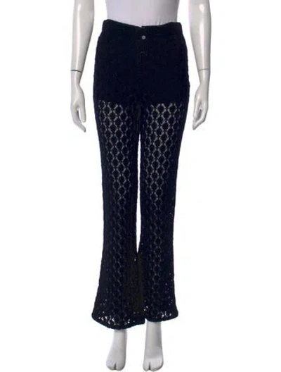 Pre-owned Dior Lace Pattern Flared Pants In Black