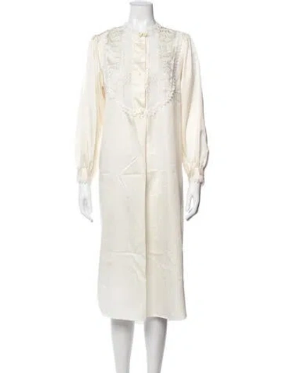 Pre-owned Dior Lace Pattern Lace Trim Embellishment Nightgown In Neutral