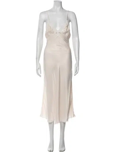 Pre-owned Dior Lace Pattern Lace Trim Embellishment Nightgown In Pink