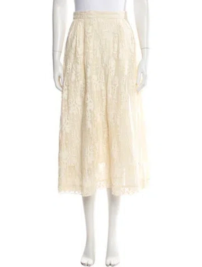 Pre-owned Dior Lace Pattern Midi Length Skirt In Neutral