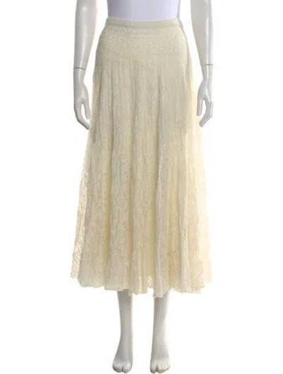 Pre-owned Dior Lace Pattern Midi Length Skirt In Neutral