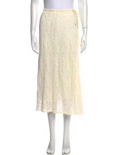 Pre-owned Dior Lace Pattern Midi Length Skirt In Neutrals