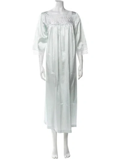 Pre-owned Dior Lace Trim Embellishment Nightgown In Blue
