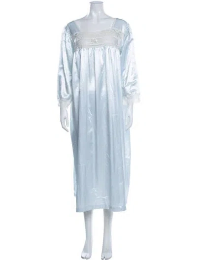 Pre-owned Dior Lace Trim Embellishment Nightgown In Blue