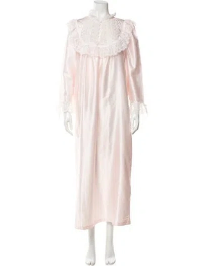 Pre-owned Dior Lace Trim Embellishment Nightgown In Pink