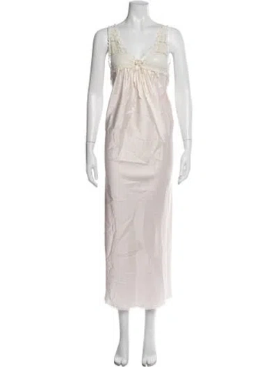 Pre-owned Dior Lace Trim Embellishment Nightgown In Pink