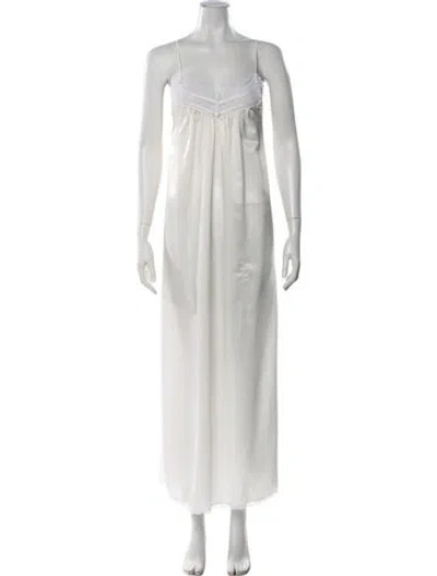Pre-owned Dior Lace Trim Embellishment Nightgown In White