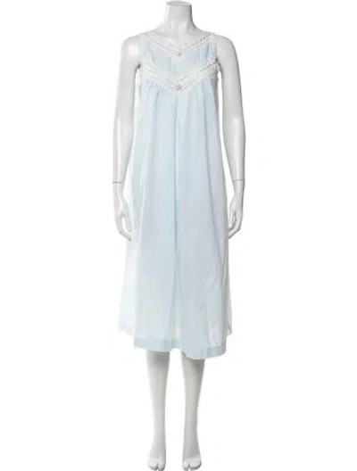 Pre-owned Dior Lace Trim Embellishment Pajamas In Blue
