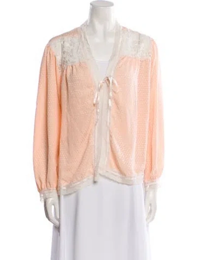 Pre-owned Dior Lace Trim Embellishment Pajamas In Pink