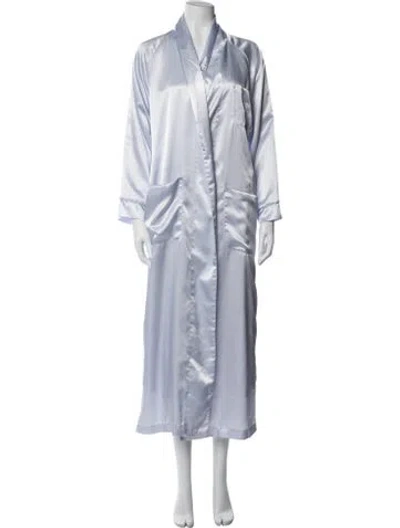 Pre-owned Dior Lace Trim Embellishment Robe In Blue