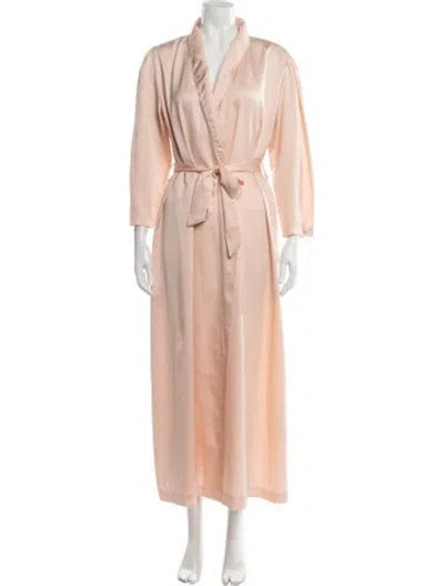 Pre-owned Dior Lace Trim Embellishment Robe In Pink