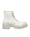Dior Lace Up Short Boots In White