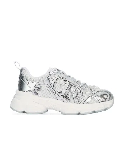 Dior Lace Up Sneakers In Silver