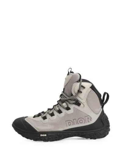 Pre-owned Dior Lace-up Hiking Boots In Gray