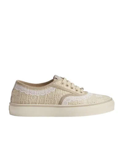 Dior Lace-up Sneakers In Nude