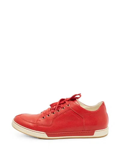 Pre-owned Dior Lace-up Sneakers In Red