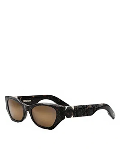 Dior Lady 95.22 B1i Mirrored Butterfly Sunglasses, 53mm In Havana/brown Mirrored Solid