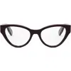 Dior Lady 95.22 52mm Cat Eye Optical Glasses In Shiny Bordeaux