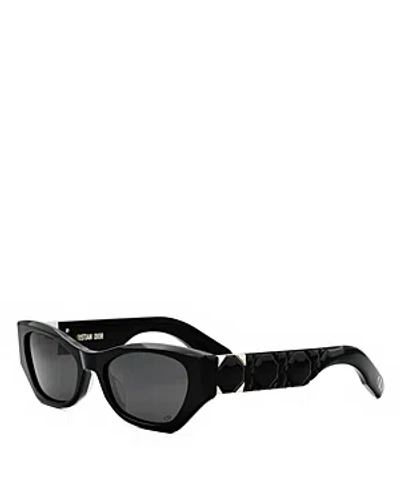 Dior Lady 95.22 B1i 53mm Butterfly Sunglasses In Shiny Black / Smoke