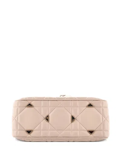 Pre-owned Dior Lady 95.22 Bag Cannage Embossed Leather Medium Tote Bag In Neutral