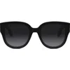 Dior Lady 95.22 R3i 64mm Oversize Round Sunglasses In Black