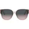 Dior Lady 95.22 R3i 64mm Oversize Round Sunglasses In Neutral