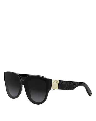 Dior Lady 95.22 R3i Round Sunglasses, 64mm In Black/black Gradient