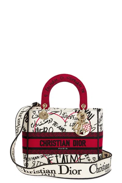 Dior Lady Canvas Handbag In Multi