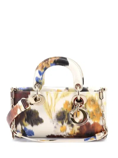 Pre-owned Dior Lady D-joy Bag Printed Leather Small Satchel In Multi