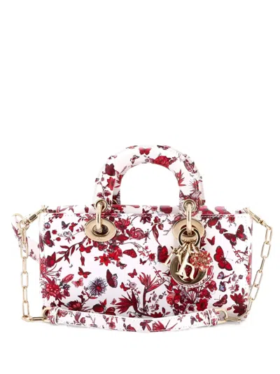 Pre-owned Dior Lady D-joy Bag Printed Leather Small Satchel In Multi