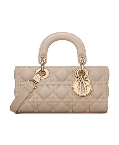 Dior Lady D-joy Logo Shoulder Bag In Nude