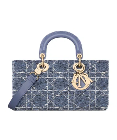 Dior Lady D-joy Medium Logo Shoulder Bag In Blue