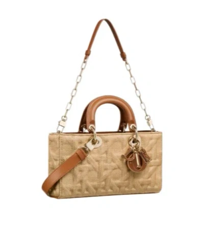 Dior Lady D-joy Medium Shoulder Bag In Nude