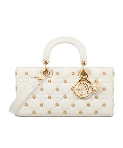Dior Lady D-joy Medium Shoulder Bag In White