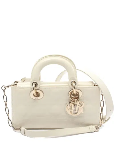 Pre-owned Dior Lady D-joy Tote Bag In White