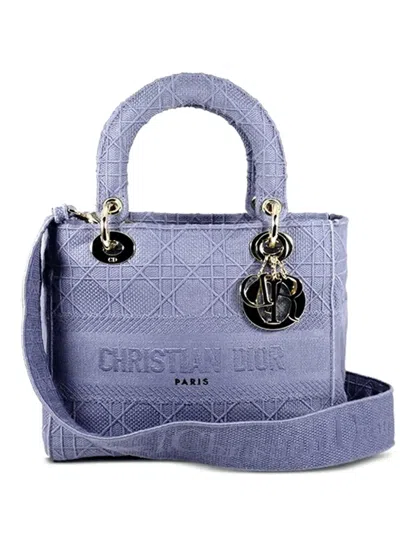 Pre-owned Dior Lady D-lite Two-way Bag In Purple