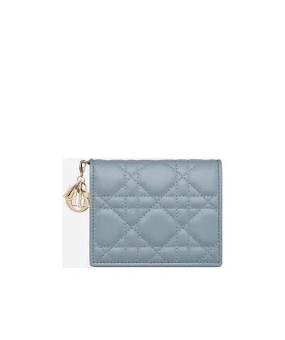 Dior Lady  5-gusset Card Wallet In Gray