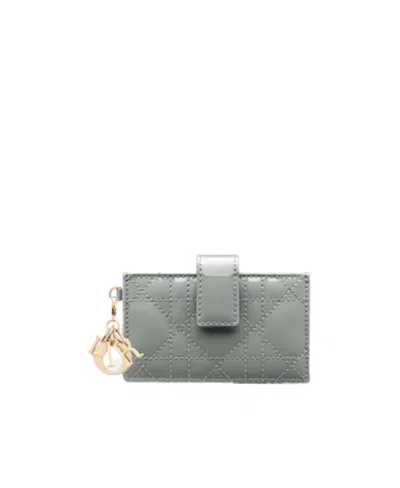Dior Lady  5-gusset Card Holder In Gray