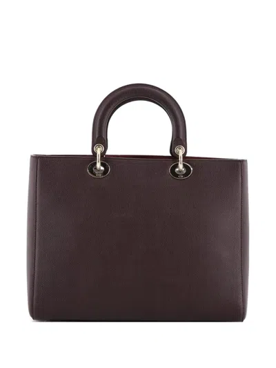 Pre-owned Dior Lady  Bag Leather Large Tote Bag In Red