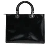 DIOR DIOR LADY DIOR BLACK LEATHER TOTE BAG (PRE-OWNED)