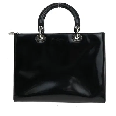 Dior Lady  Black Patent Leather Tote Bag ()