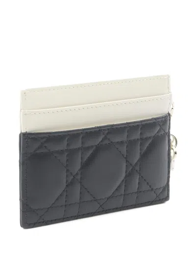 Pre-owned Dior Lady  Canage Leather Wallet In Black